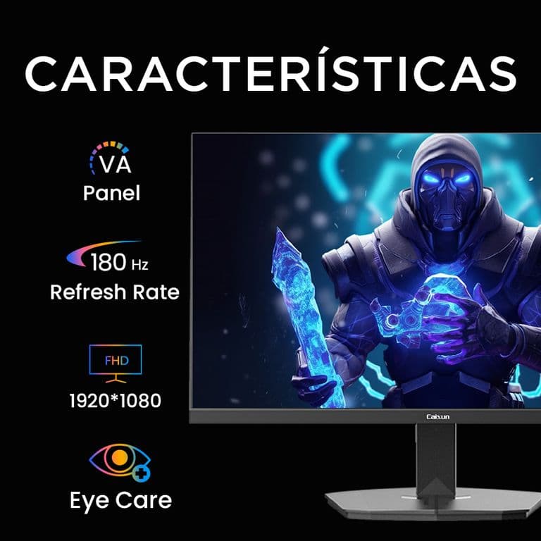 Monitor Gamer Plano Caixun 24 FHD VA 180Hz sRGB110% HDMI DP C24F4F - Miniatura 3